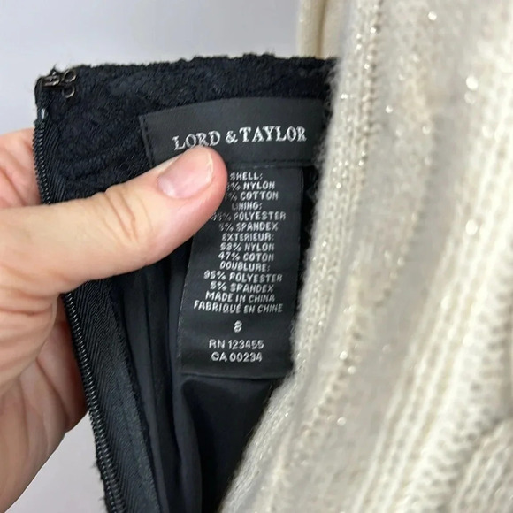 NWOT Lord & Taylor  lace covered pencil skirt - Picture 6 of 8